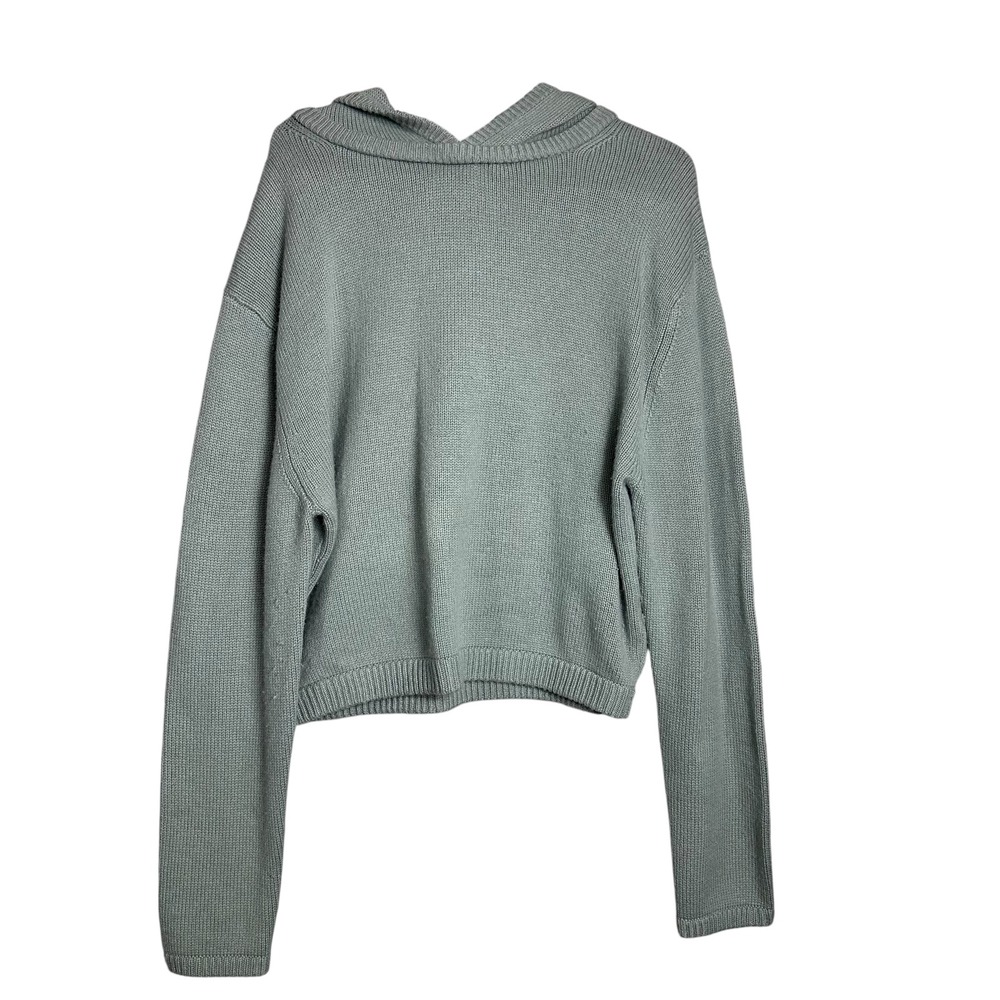 something navy M wool‎ cashmere soft cozy green hoodie sweater lounge Athleisure